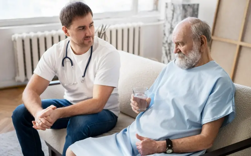 Personal Doctor talk to dementia patients